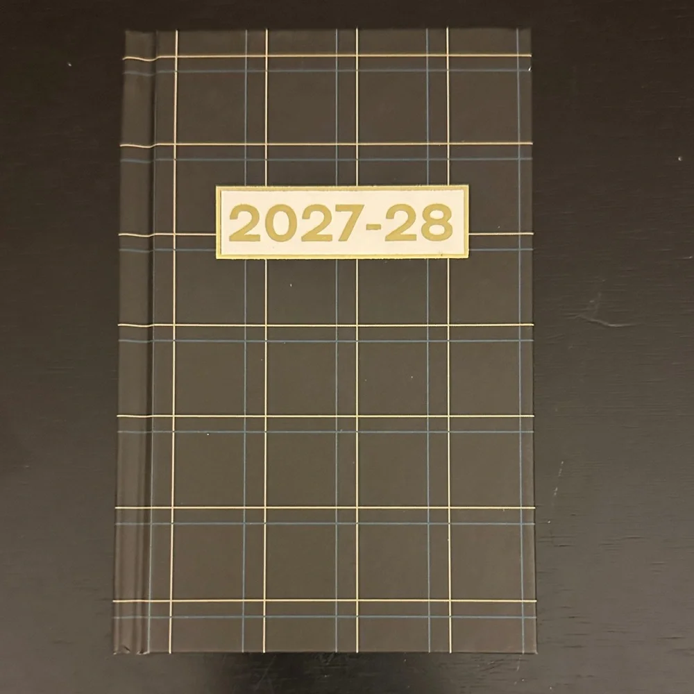 Undated 2027-28 Black Plaid Weekly Planner